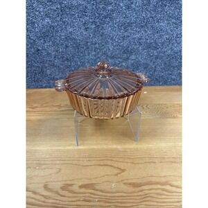 Fortune Pink Depression Glass Candy Dish, With Lid by Anchor Hocking‎ No Chips
